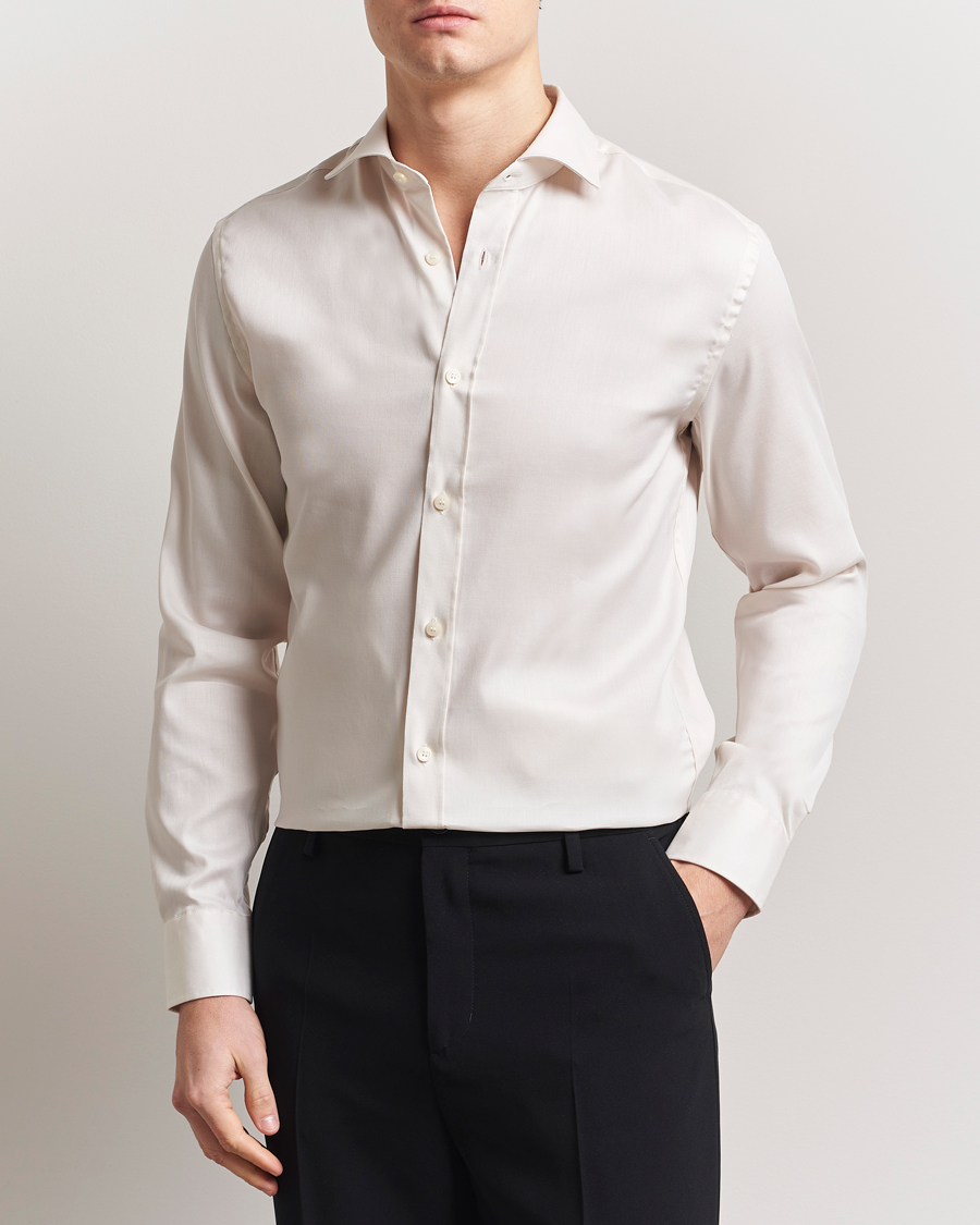 Men | Shirts | Tiger of Sweden | Adley Cotton Shirt Soft Beige