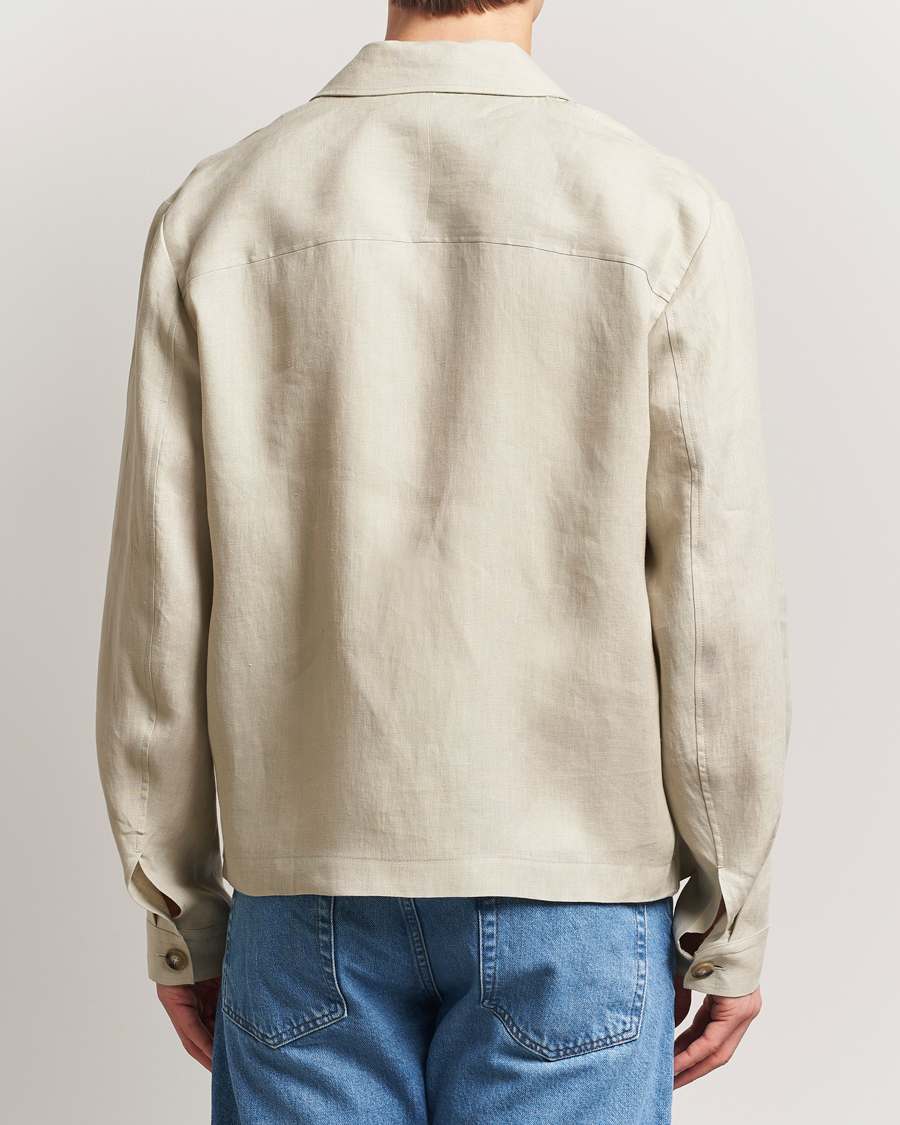 Men | Shirts | Tiger of Sweden | Barnaby Linen Overshirt Cream Sand