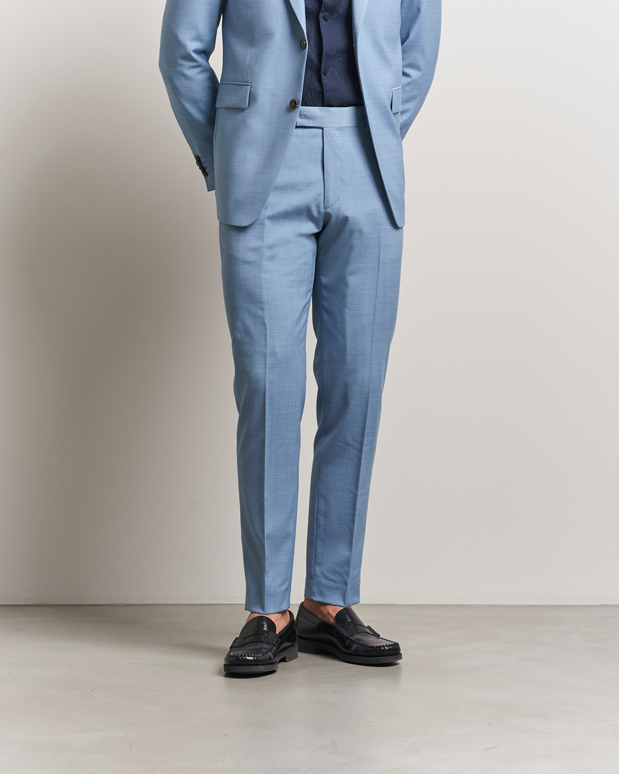 Men | Trousers | Tiger of Sweden | Tenuta Wool Trousers Rustic Blue