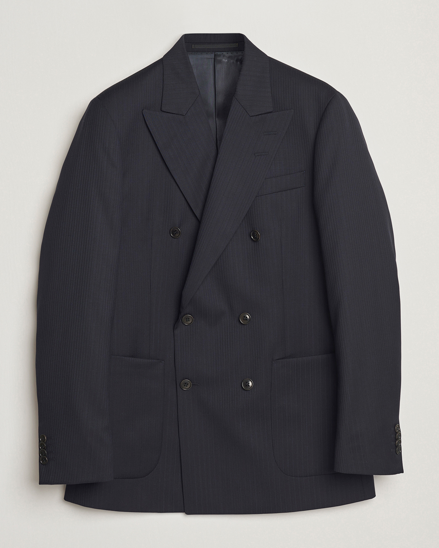 Men | Blazers | Tiger of Sweden | Joachim Wool Double Breasted Blazer Dark Ink