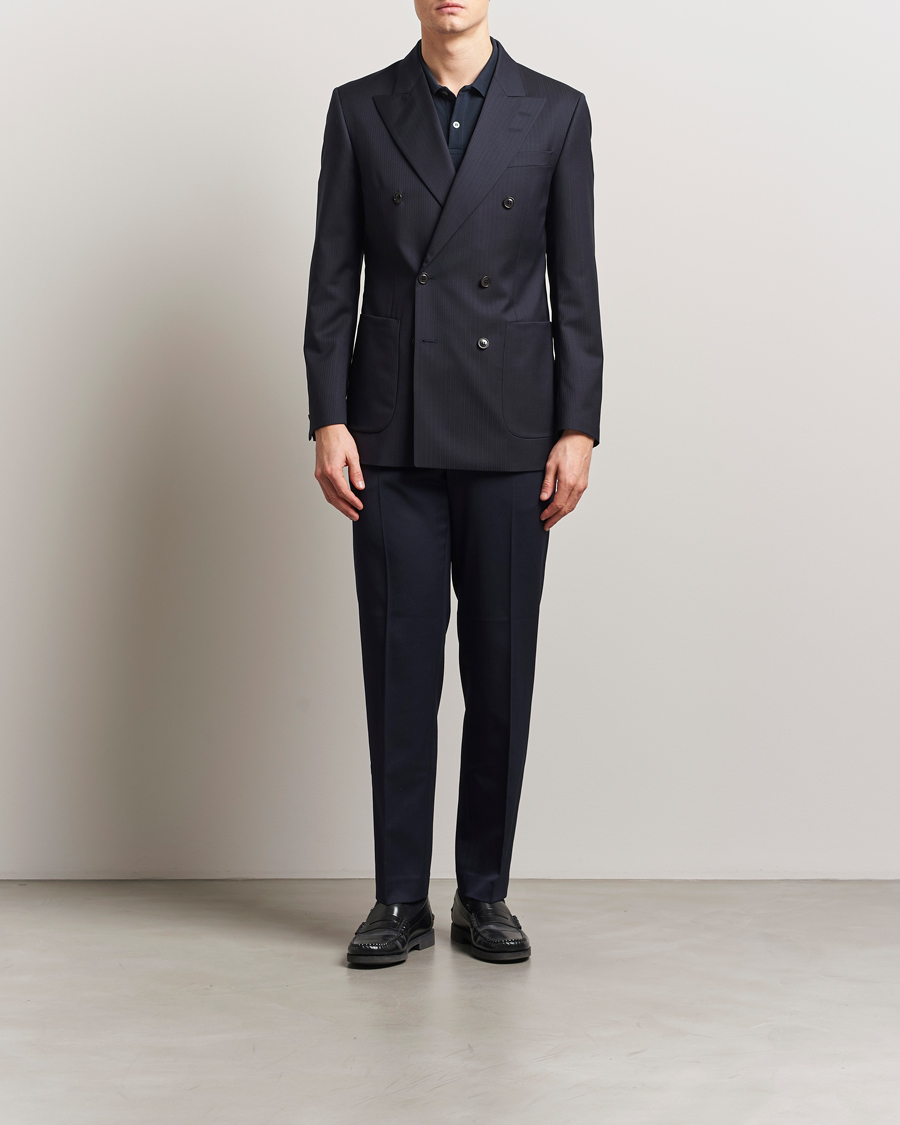 Men | Blazers | Tiger of Sweden | Joachim Wool Double Breasted Blazer Dark Ink