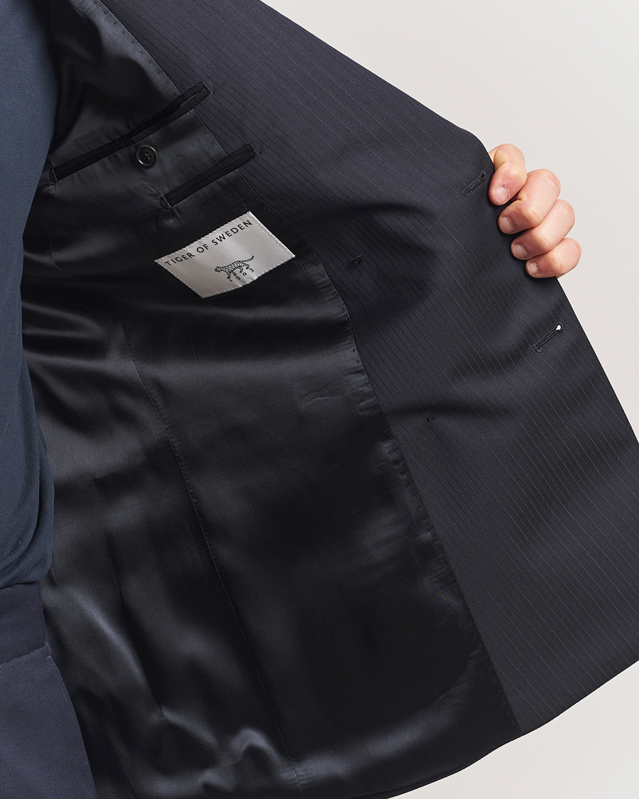 Men | Blazers | Tiger of Sweden | Joachim Wool Double Breasted Blazer Dark Ink