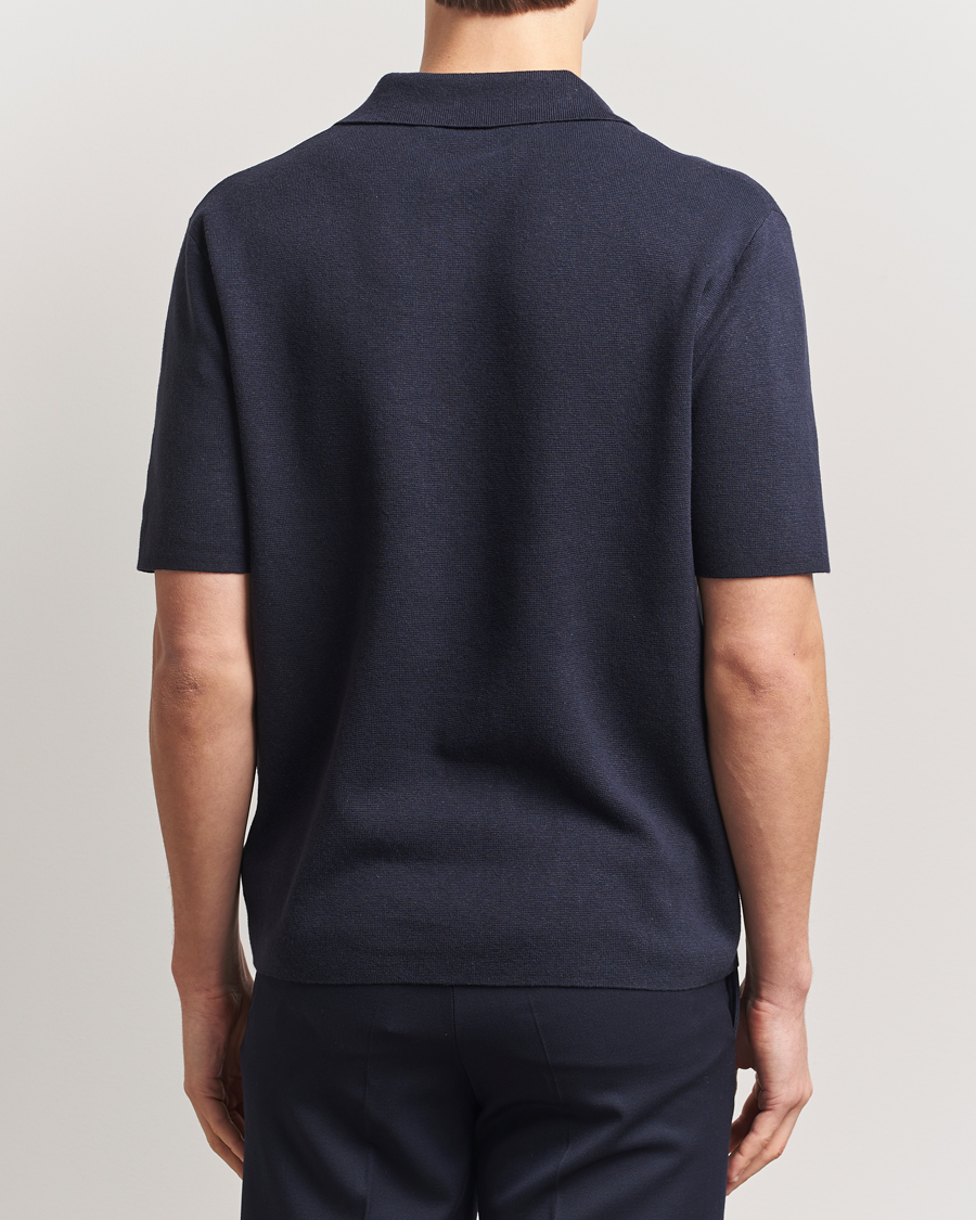 Men | Polo Shirts | Tiger of Sweden | Maelon Cotton/Linen Polo Light Ink
