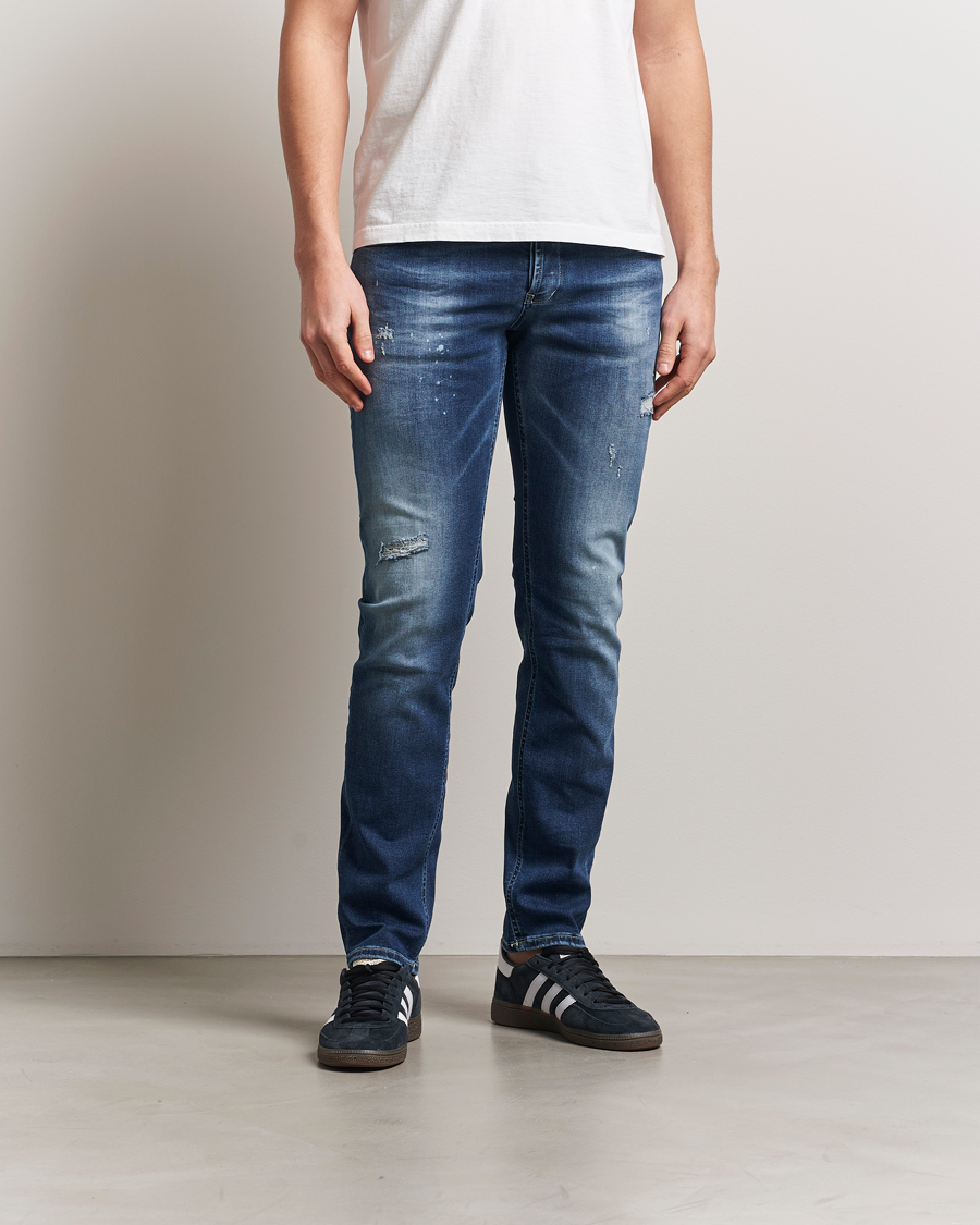 Men | Jeans | Dondup | George Distressed Jeans Dark Blue