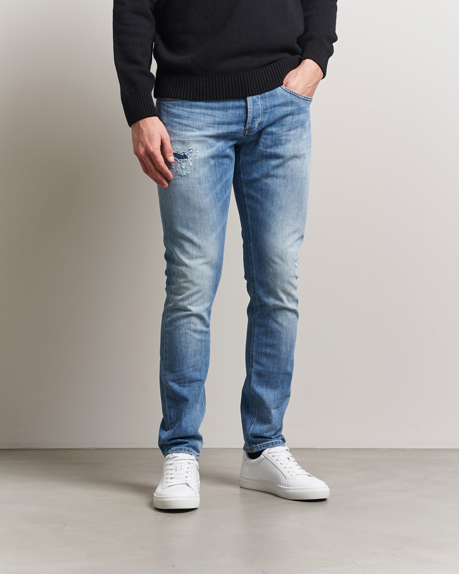 Men | Jeans | Dondup | George Distressed Jeans Light Blue