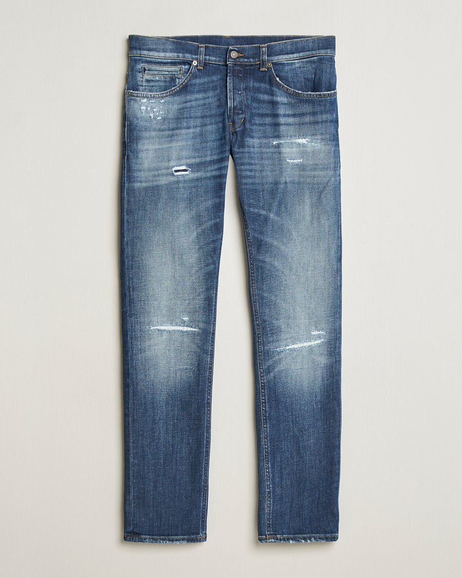Men | Jeans | Dondup | George Distressed Jeans Dark Blue
