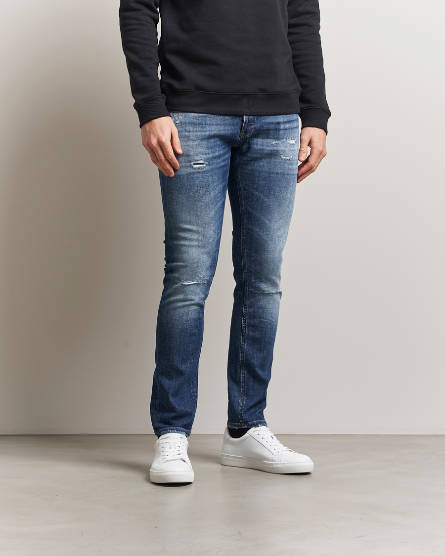 Men | Jeans | Dondup | George Distressed Jeans Dark Blue
