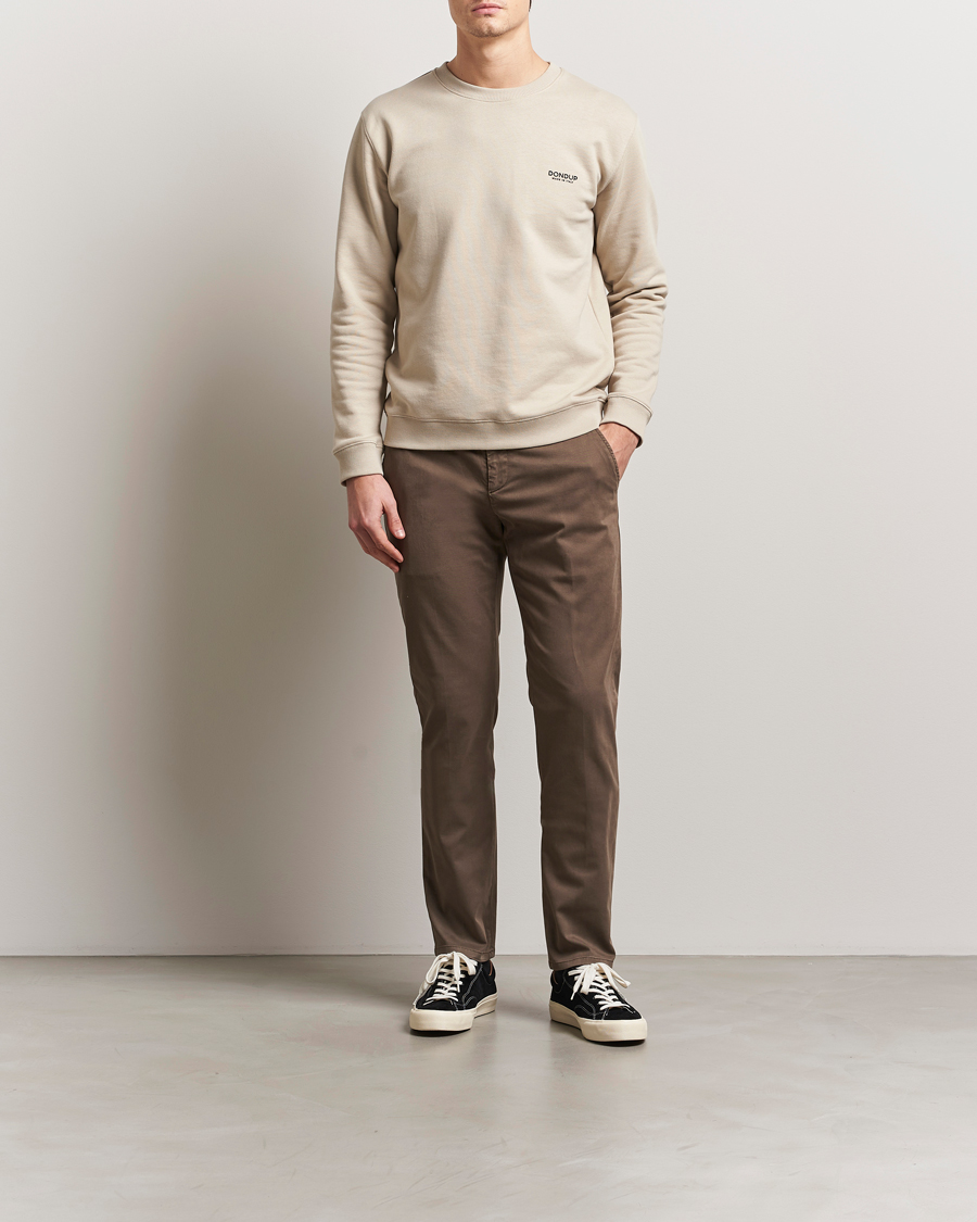 Men | Trousers | Dondup | Spiritisimo Peached Gabardine Chino Brown