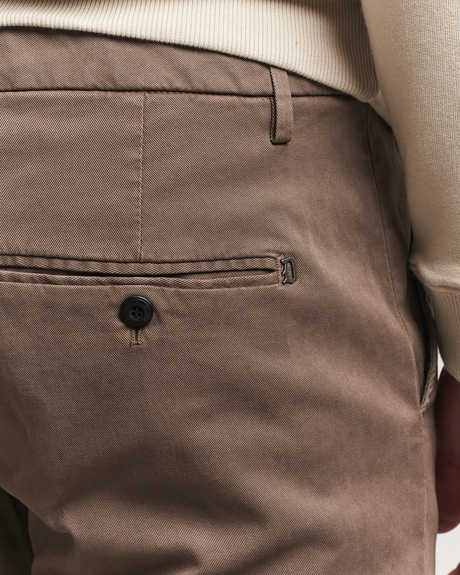 Men | Trousers | Dondup | Spiritisimo Peached Gabardine Chino Brown