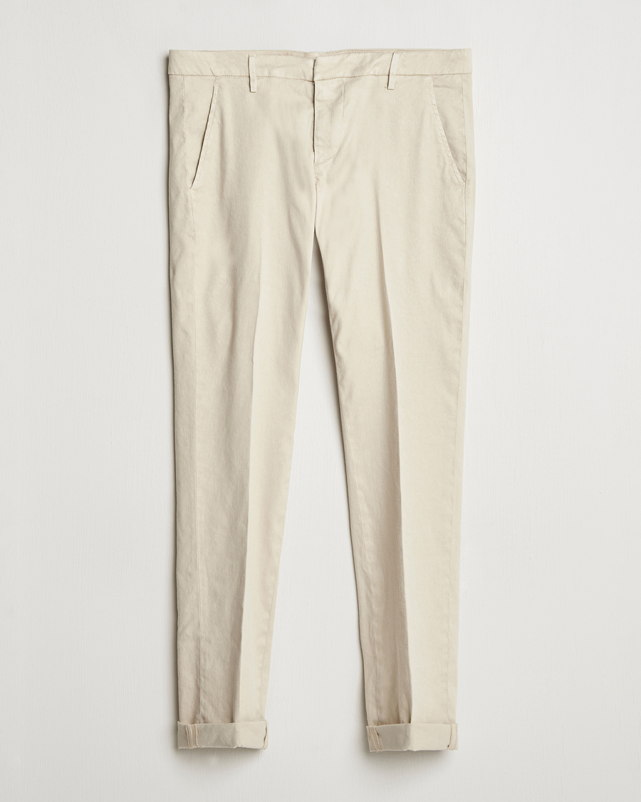 Men | Trousers | Dondup | Gaubert Linen Stretch Chinos Ecru