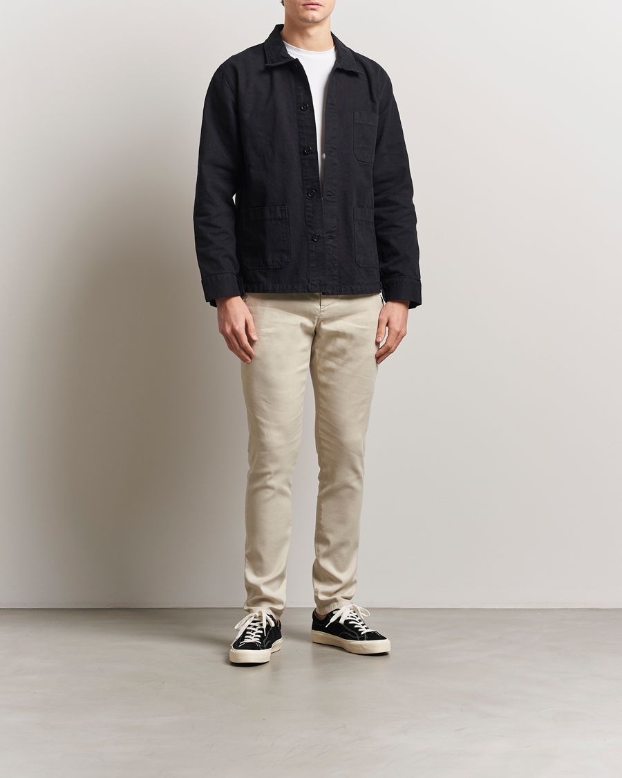 Men | Trousers | Dondup | Gaubert Linen Stretch Chinos Ecru