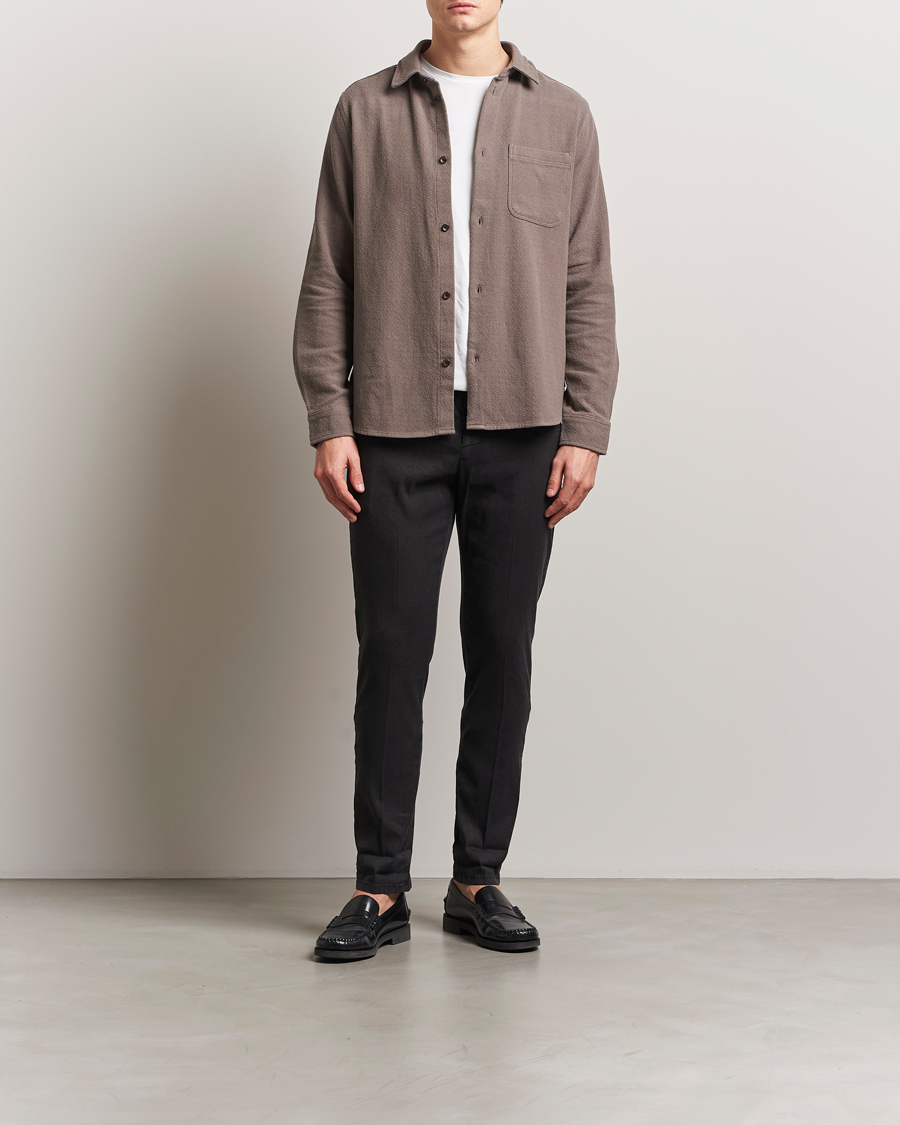 Men | Trousers | Dondup | Gaubert Linen Stretch Chinos Black