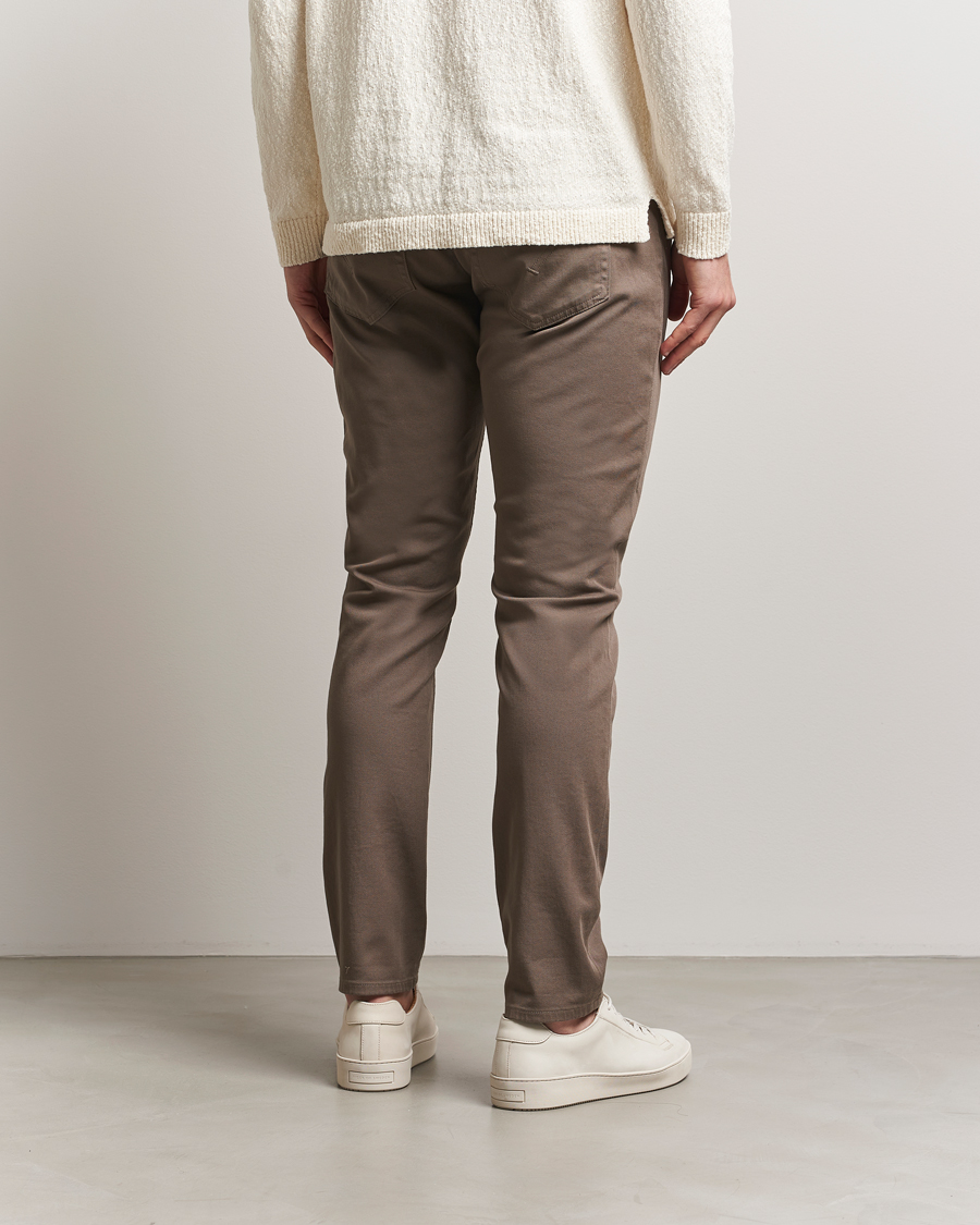 Men | Trousers | Dondup | George Gabardine 5-Pocket Pants Brown