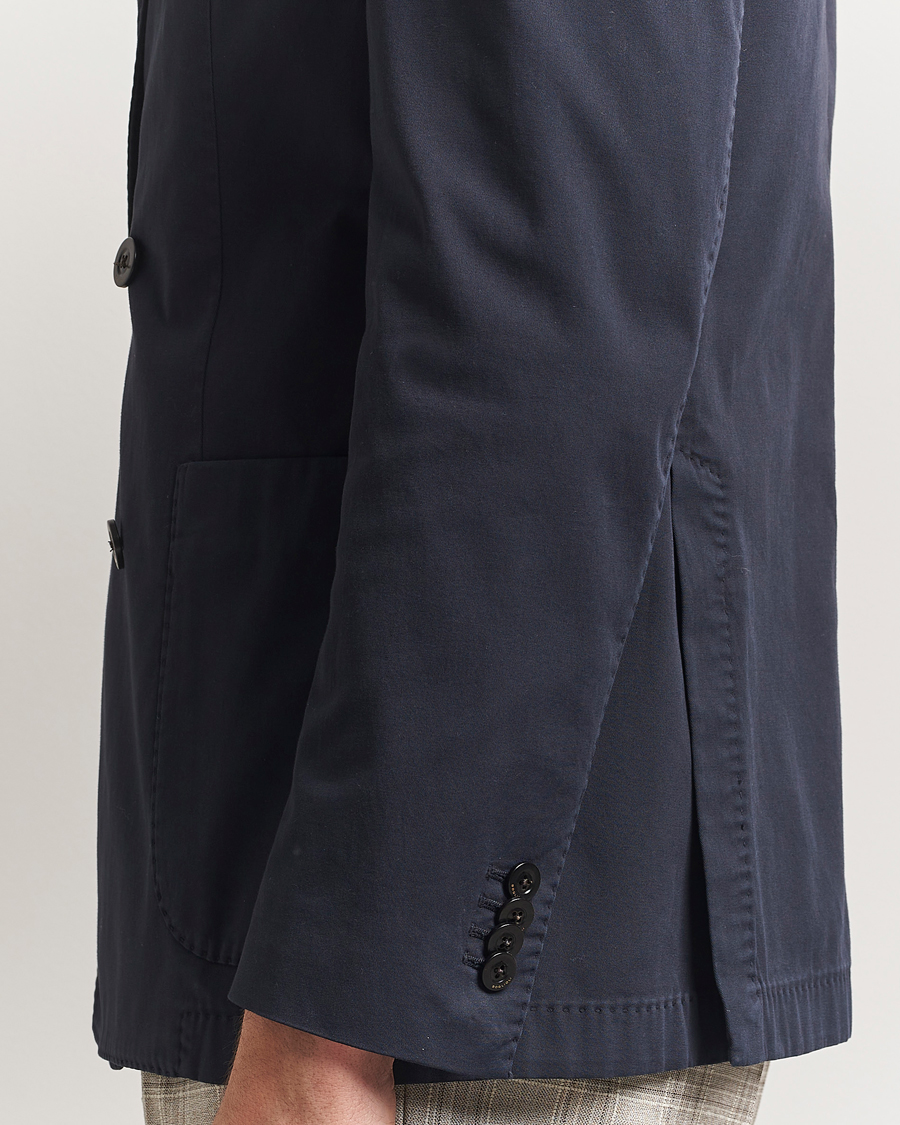Men | Blazers | Boglioli | K Jacket Double Breasted Cotton Blazer Navy