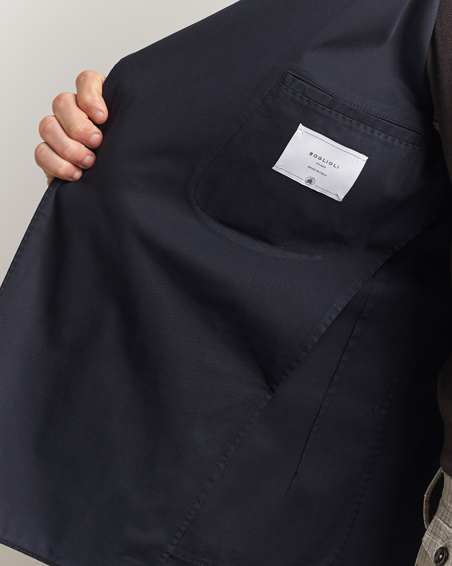 Men | Blazers | Boglioli | K Jacket Double Breasted Cotton Blazer Navy