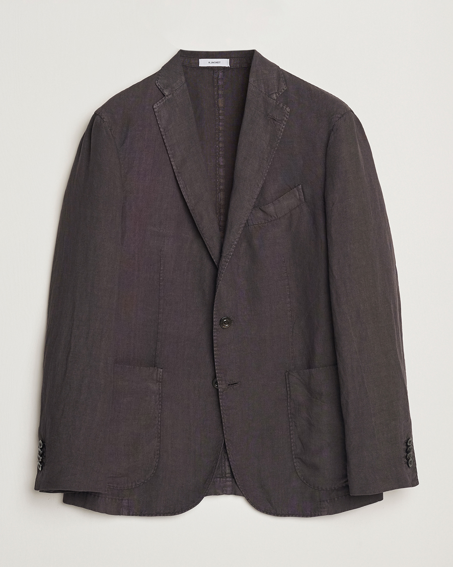 Men | Blazers | Boglioli | K Jacket Linen Blazer Dark Brown