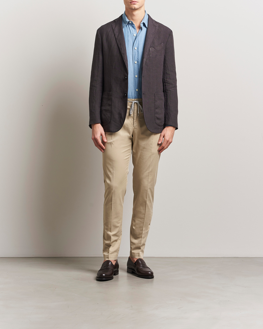 Men | Blazers | Boglioli | K Jacket Linen Blazer Dark Brown