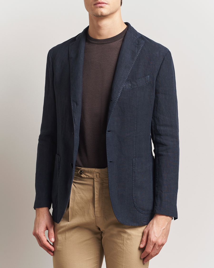 Men | Blazers | Boglioli | K Jacket Linen Blazer Navy
