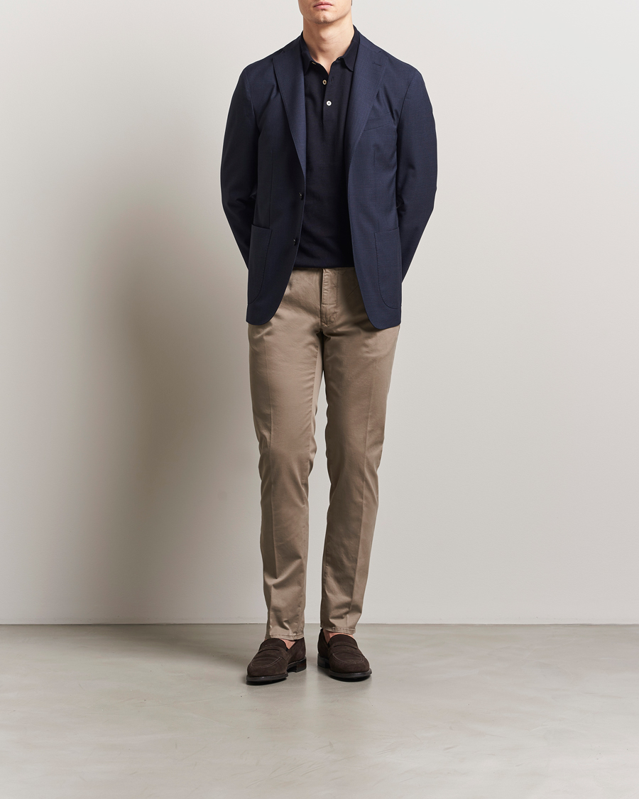 Men | Blazers | Boglioli | K Jacket 14 Micron Wool Blazer Navy Check