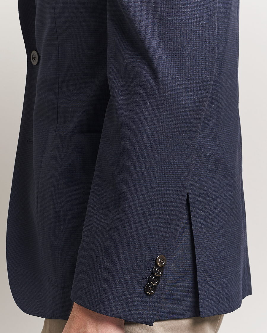 Men | Blazers | Boglioli | K Jacket 14 Micron Wool Blazer Navy Check