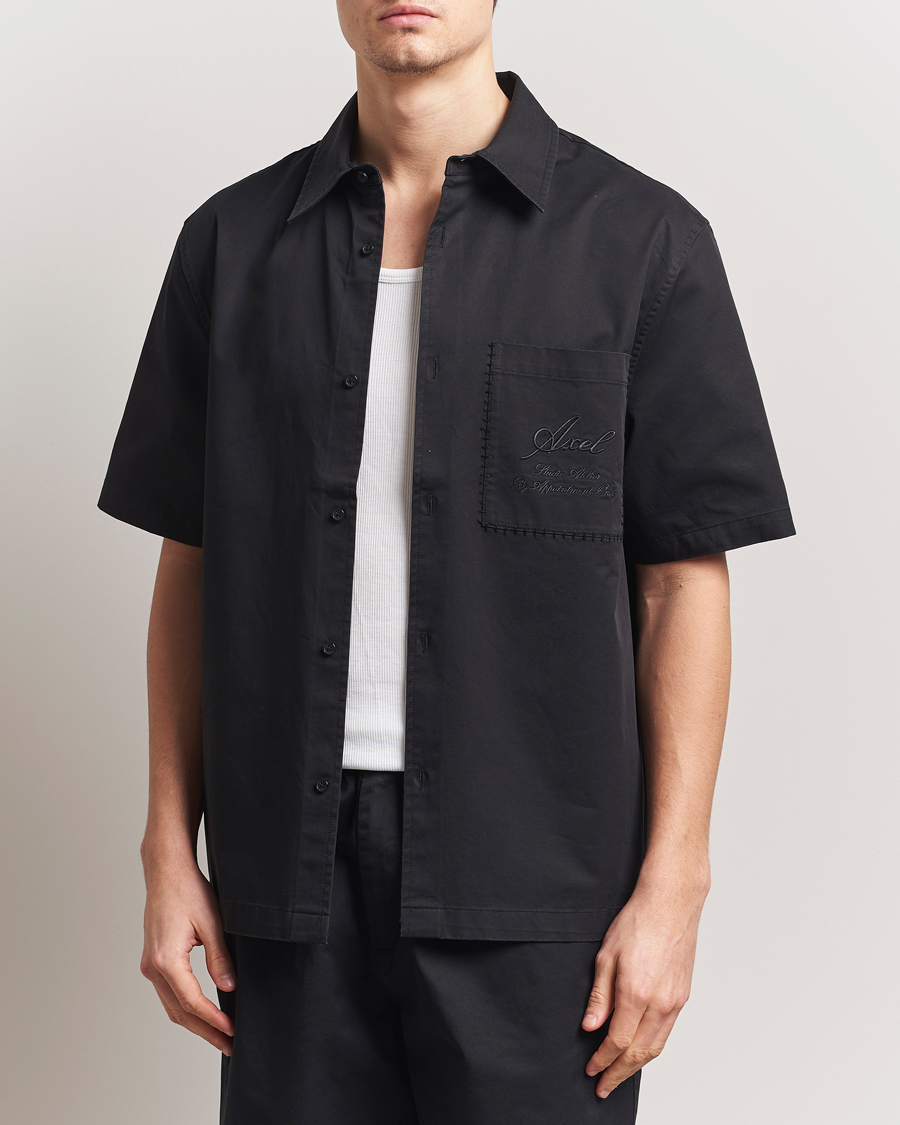 Men | Shirts | Axel Arigato | Stitch Embroidered Shirt Black