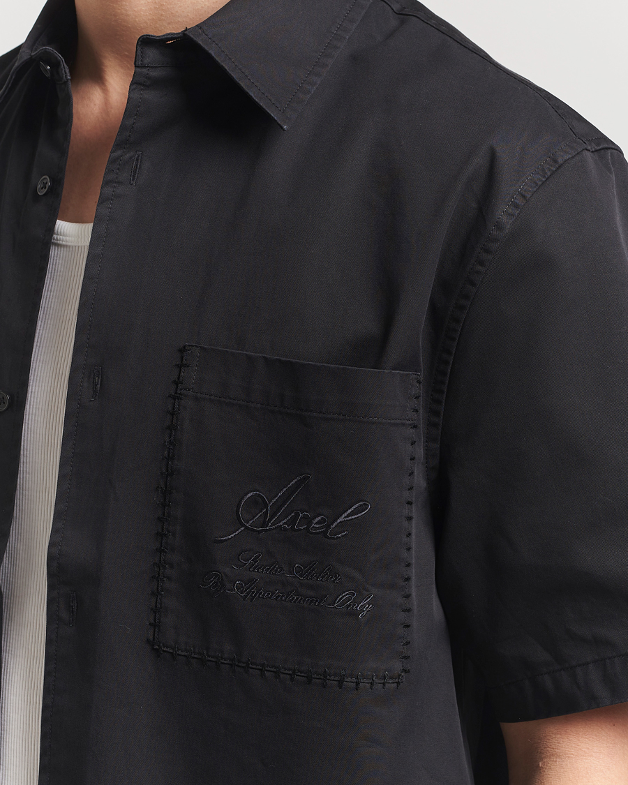 Men | Shirts | Axel Arigato | Stitch Embroidered Shirt Black