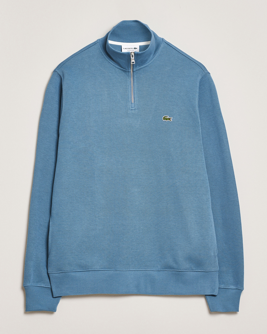 Men | Sweaters & Knitwear | Lacoste | Rib Interlock Half Zip Limestone