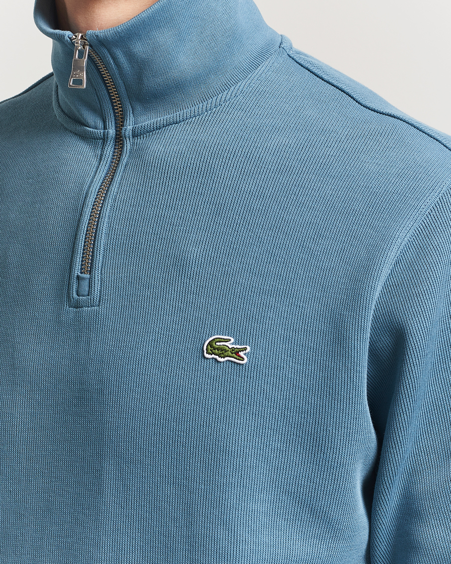 Men | Sweaters & Knitwear | Lacoste | Rib Interlock Half Zip Limestone