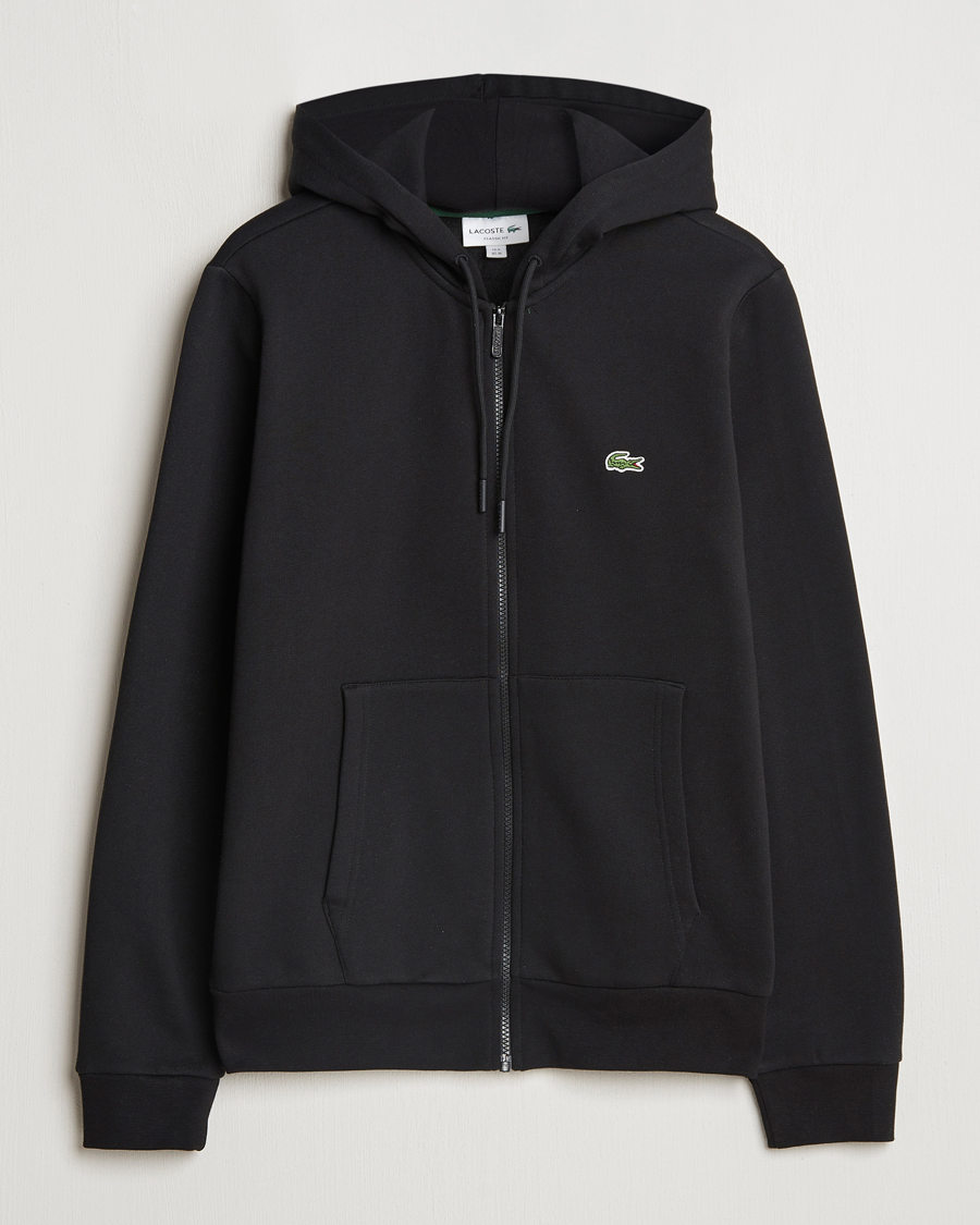 Men | Sweaters & Knitwear | Lacoste | Full Zip Hoodie Black