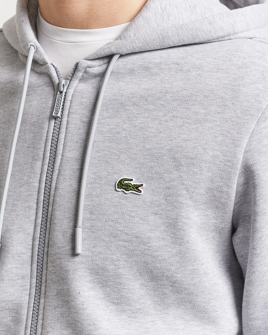 Men | Sweaters & Knitwear | Lacoste | Full Zip Hoodie Silver Chine