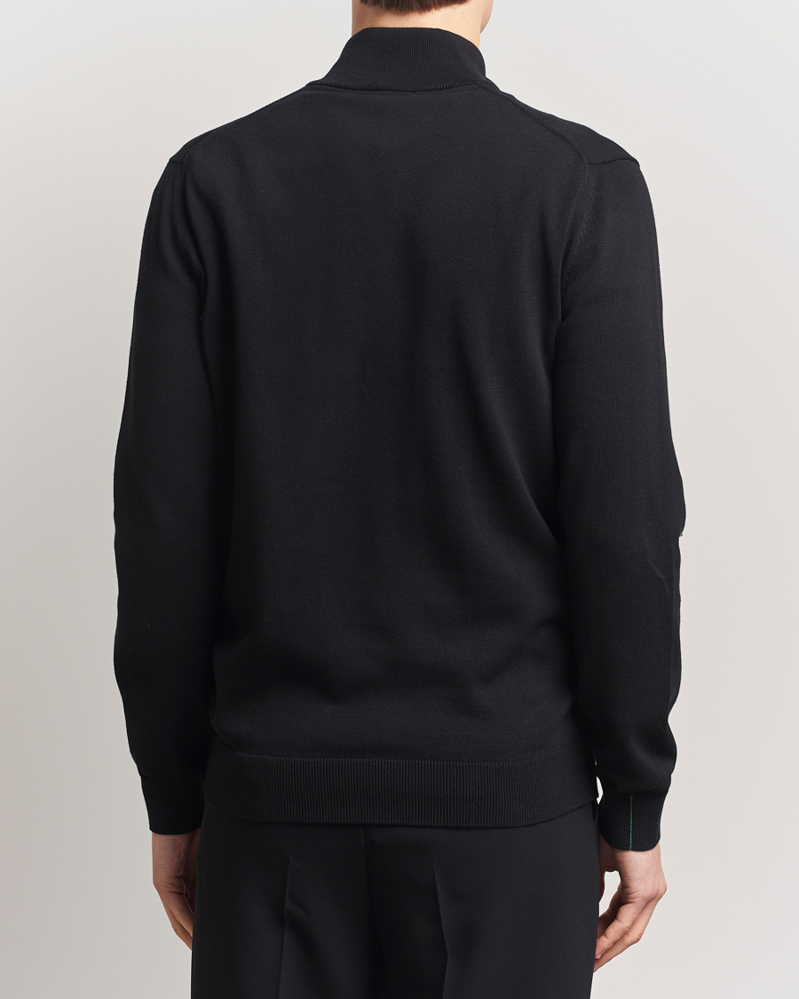 Men | Sweaters & Knitwear | Lacoste | Cotton Knitted Half Zip Black