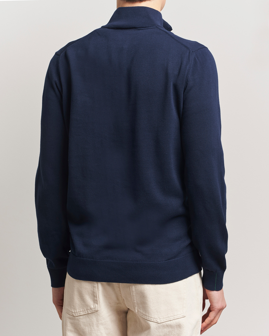 Men | Sweaters & Knitwear | Lacoste | Cotton Knitted Half Zip Navy