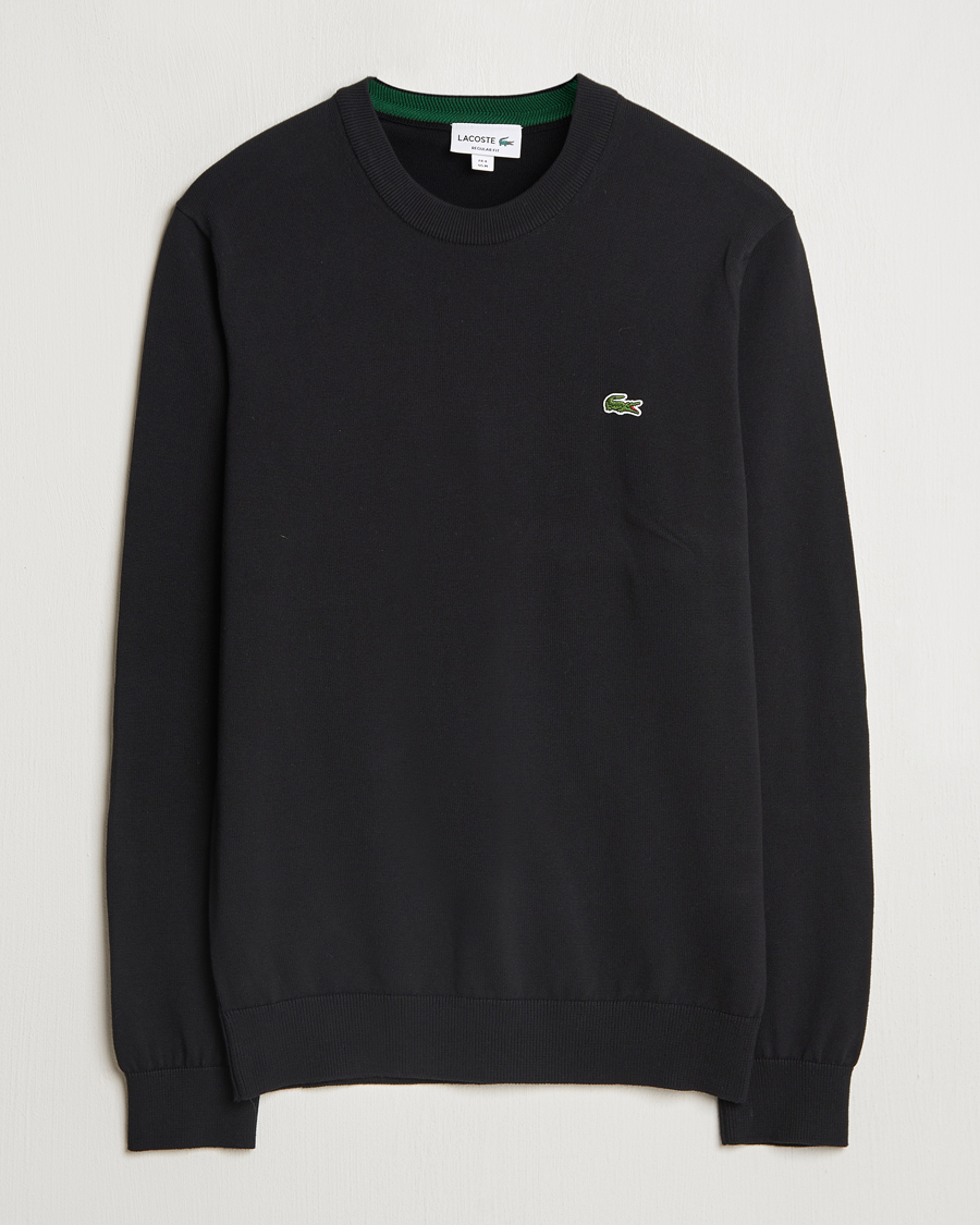 Men | Sweaters & Knitwear | Lacoste | Cotton Knitted Sweater Black