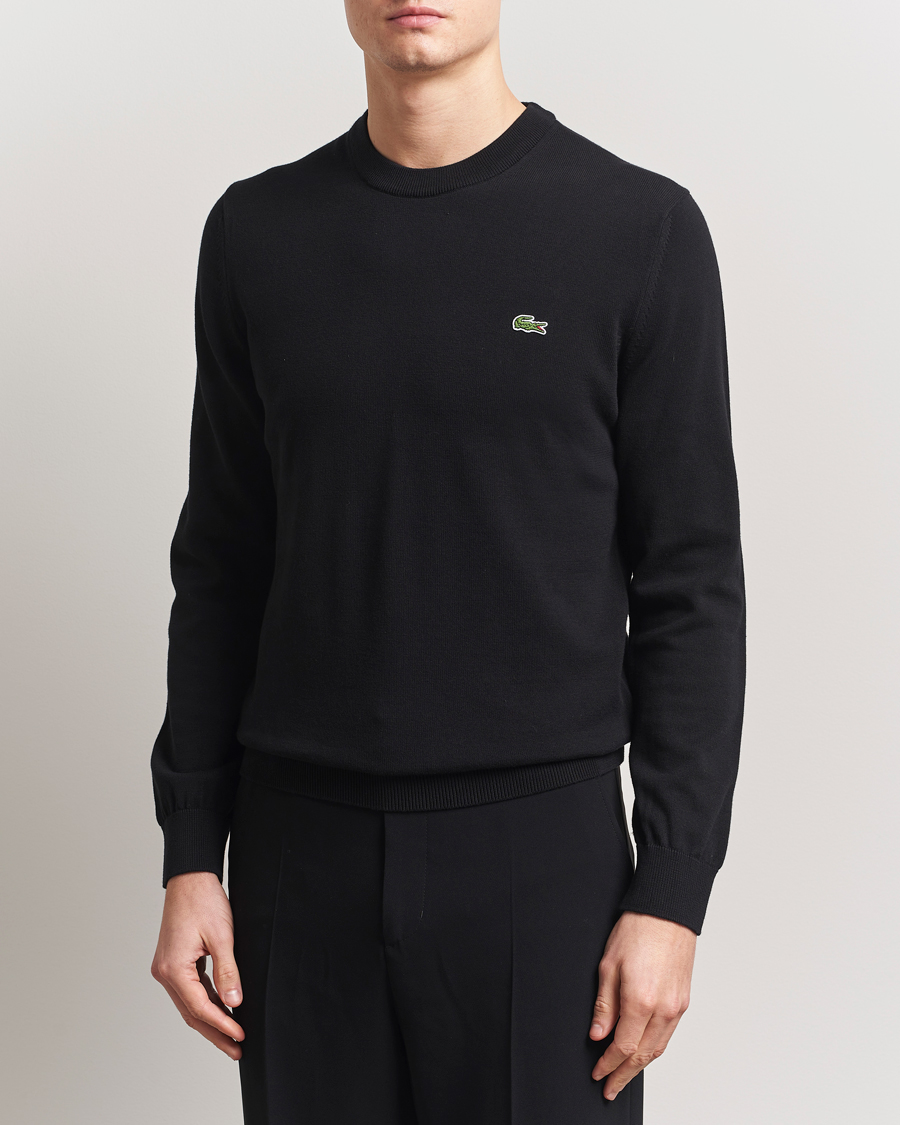 Men | Sweaters & Knitwear | Lacoste | Cotton Knitted Sweater Black