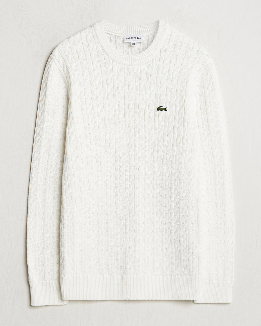 Men | Sweaters & Knitwear | Lacoste | Cotton Cable Sweater Flour