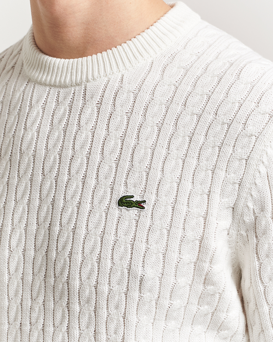 Men | Sweaters & Knitwear | Lacoste | Cotton Cable Sweater Flour