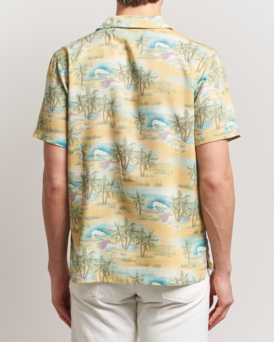 Men | Shirts | Nudie Jeans | Arvid Printed Short Sleeve Shirt Mustard