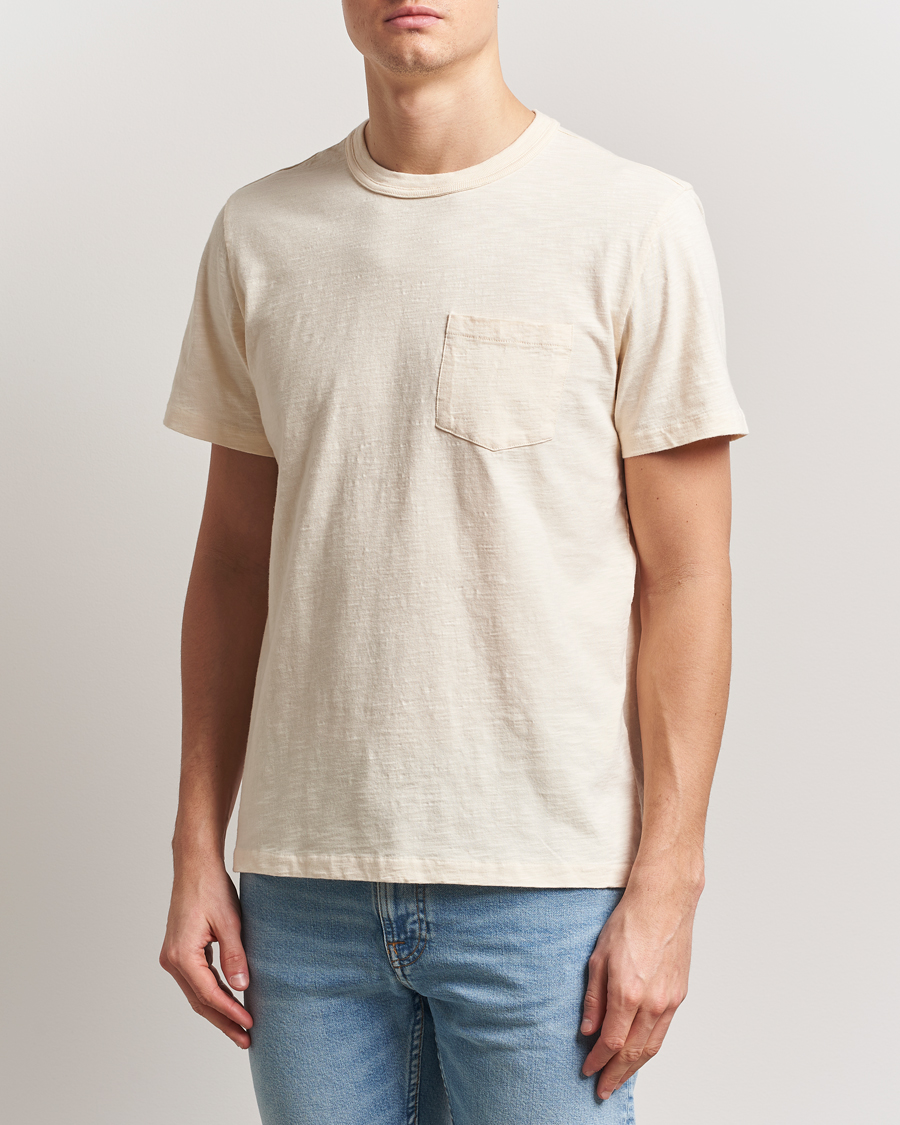 Men | T-Shirts | Nudie Jeans | Roy Heavy Slub T-Shirt Ecru