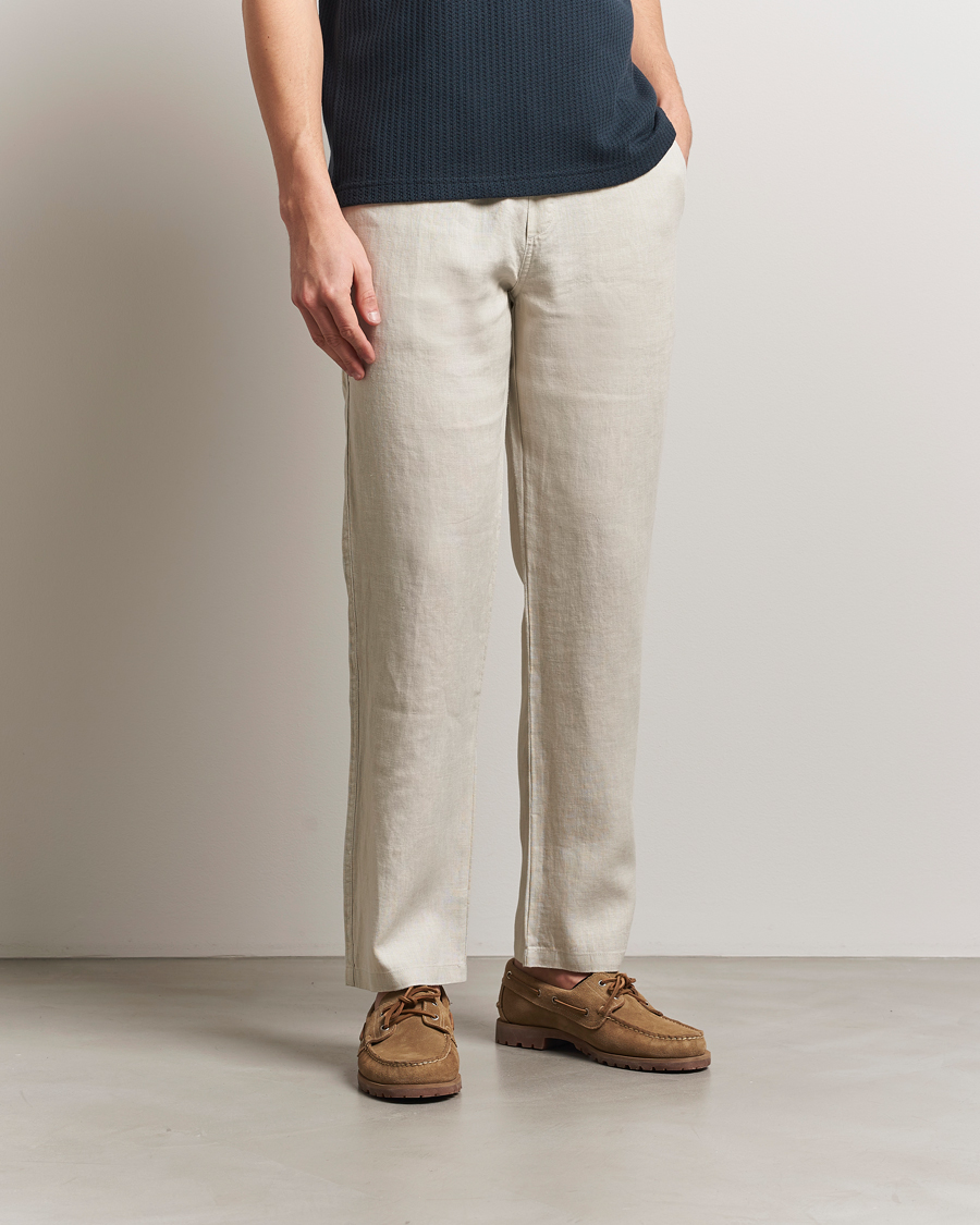 Men | Trousers | Samsøe Samsøe | Jabari Linen Drawstring Trousers Moonstruck