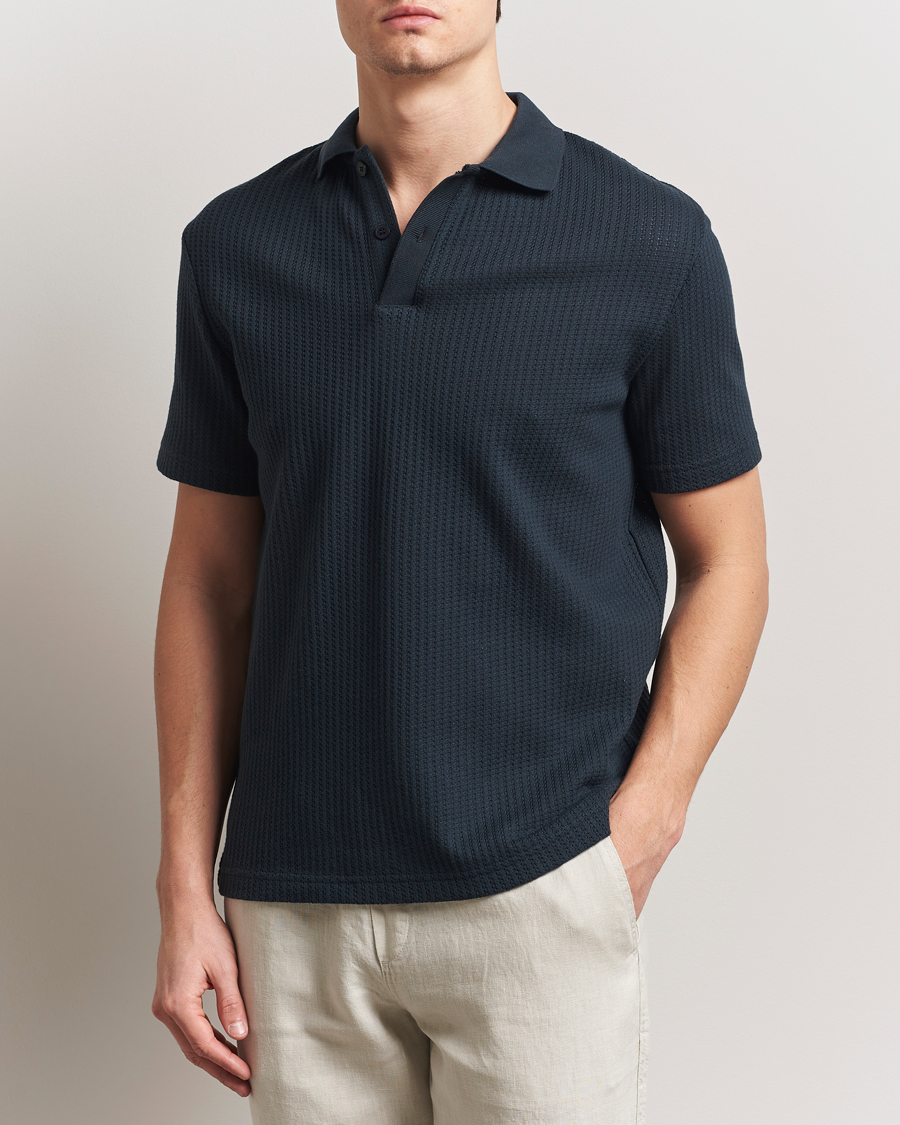 Men | Polo Shirts | Samsøe Samsøe | Jase Structured Knitted Polo Salute Navy