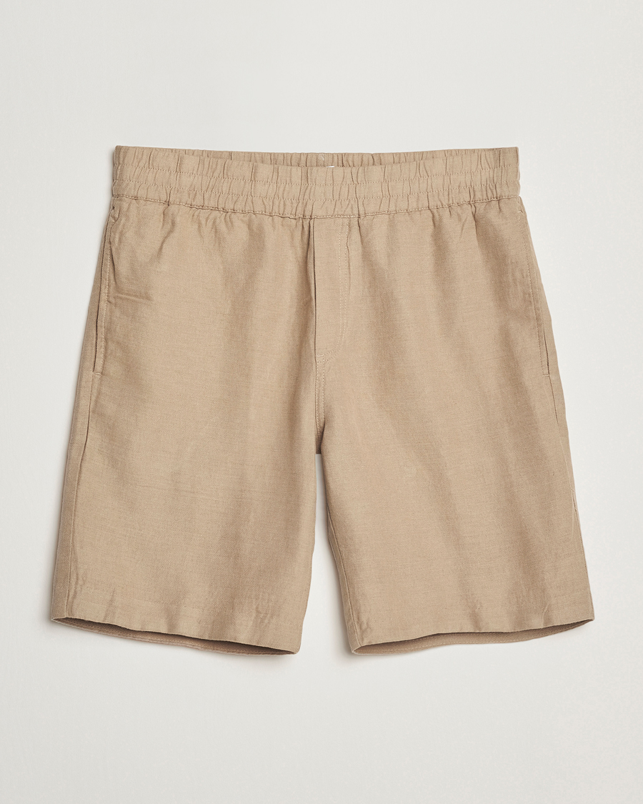 Men | Shorts | Samsøe Samsøe | Smith Cotton/Linen Drawstring Shorts Greige