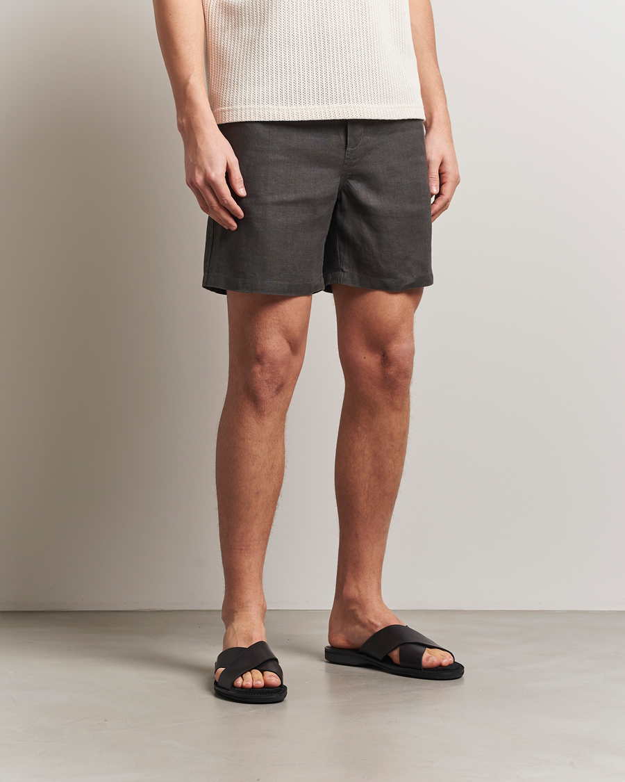 Men | Shorts | Samsøe Samsøe | Jabari Linen Drawstring Shorts Beluga Grey