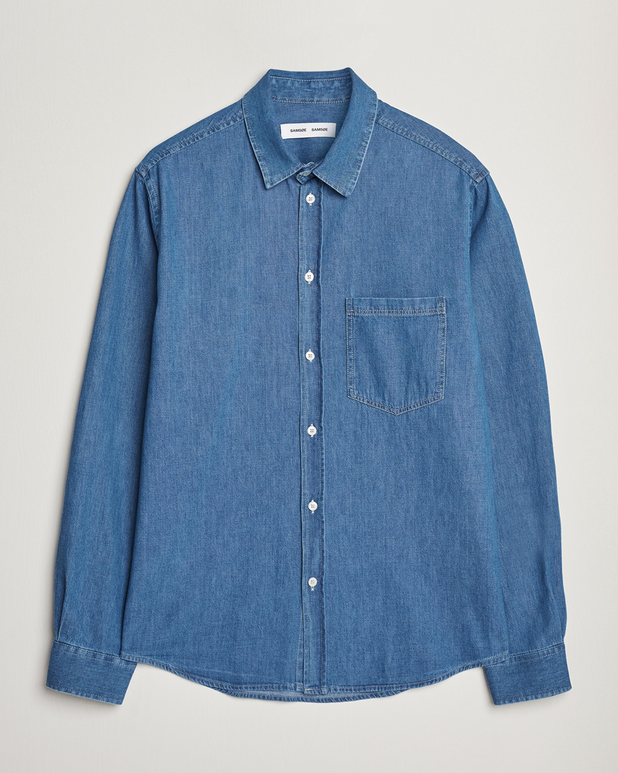 Men | Shirts | Samsøe Samsøe | Ryan Chambray Shirt Light Blue