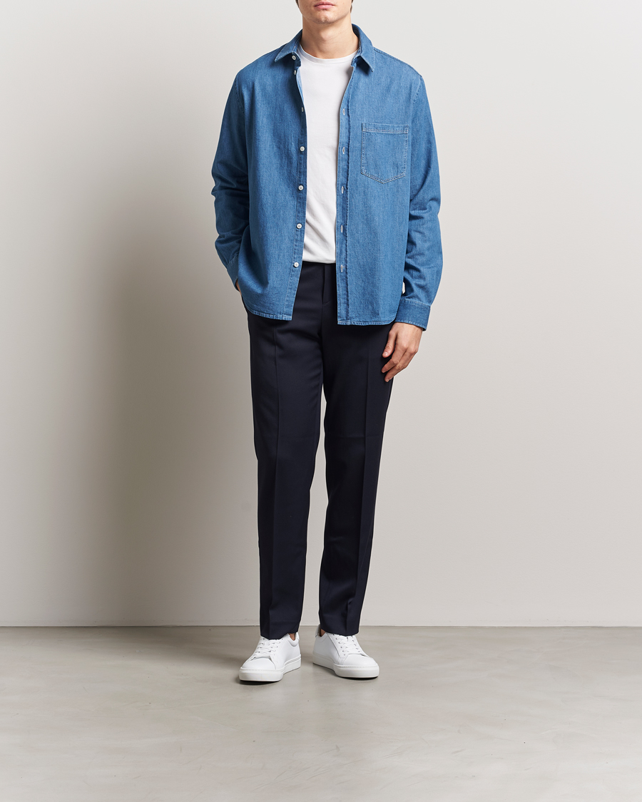 Men | Shirts | Samsøe Samsøe | Ryan Chambray Shirt Light Blue