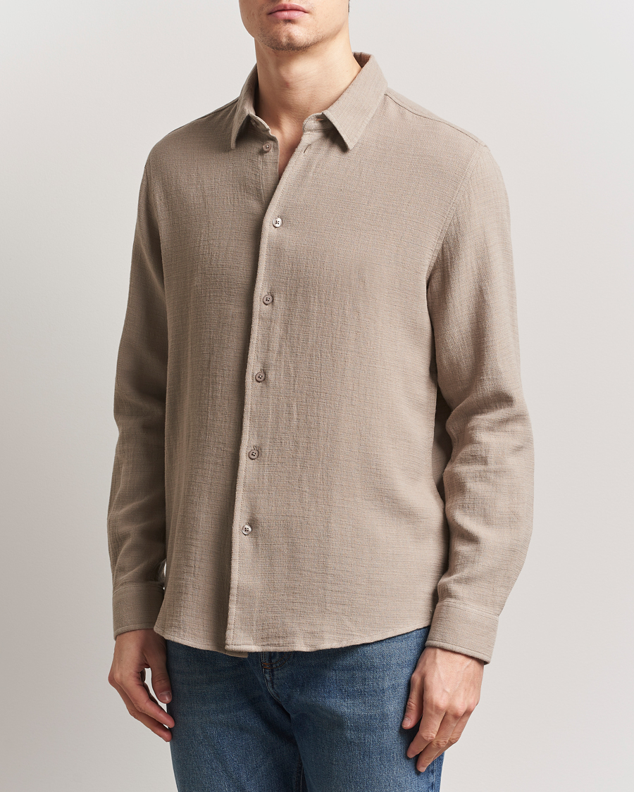 Men | Shirts | Samsøe Samsøe | Ryan Cotton/Linen Shirt Greige