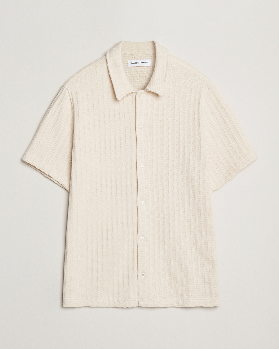 Men | Shirts | Samsøe Samsøe | Kvistbro Structured Short Sleeve Shirt Clear Cream