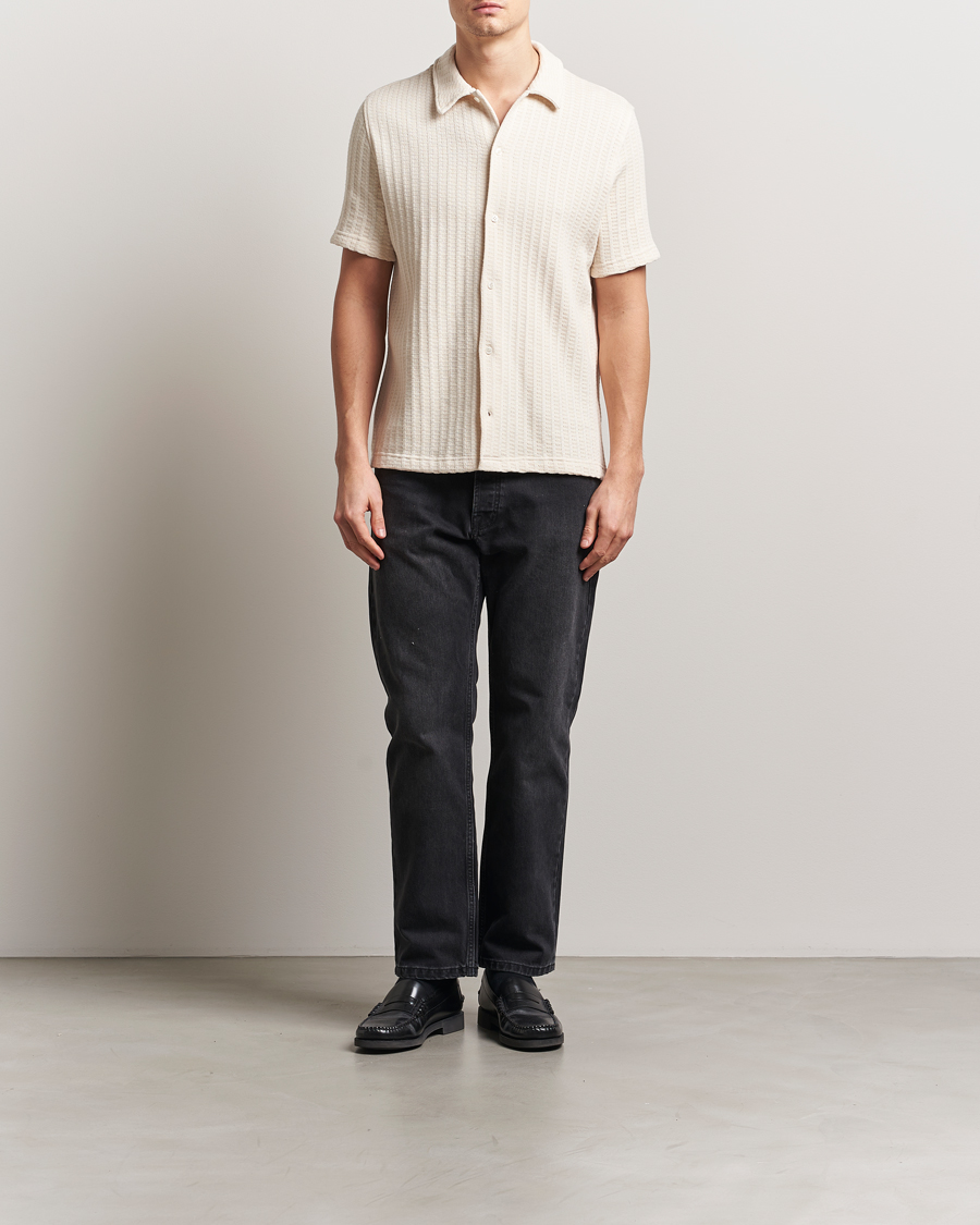 Men | Shirts | Samsøe Samsøe | Kvistbro Structured Short Sleeve Shirt Clear Cream