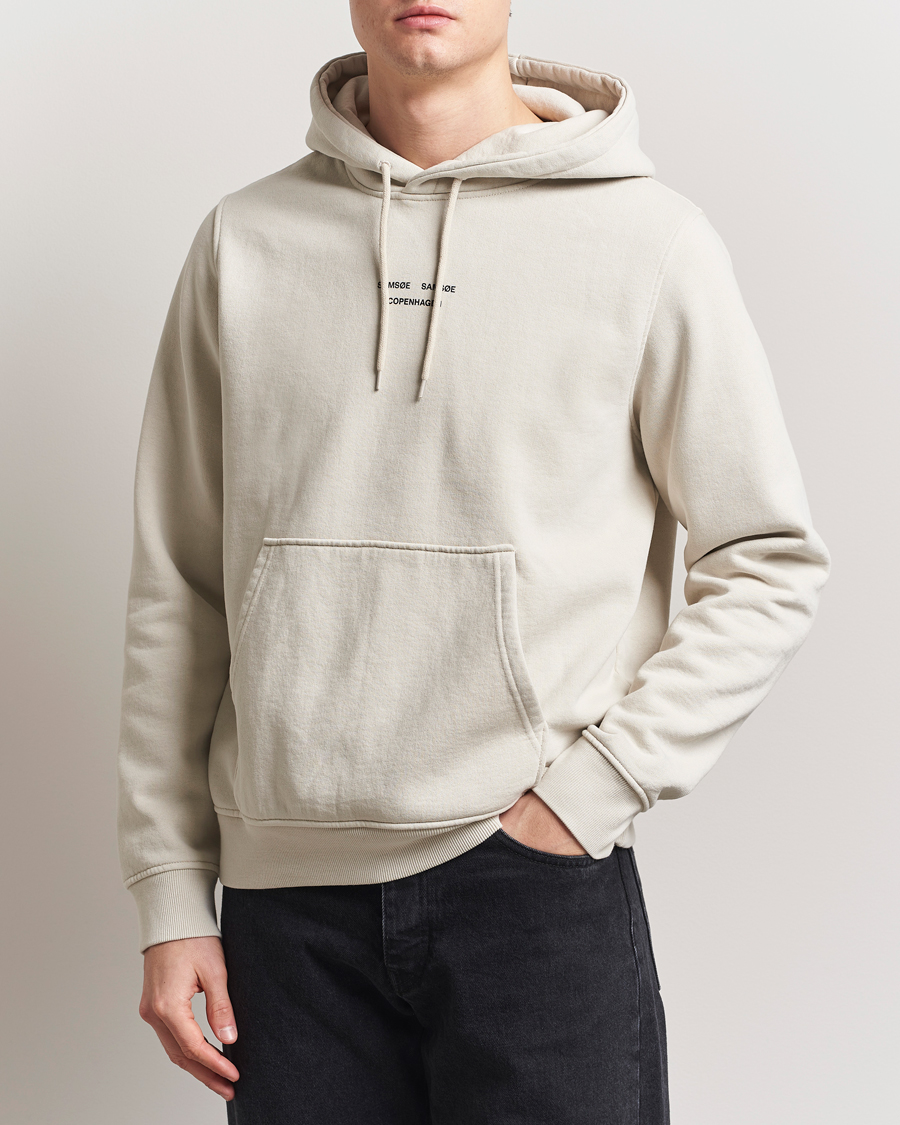Men | Sweaters & Knitwear | Samsøe Samsøe | Marcus Center Logo Hoodie Moonstruck