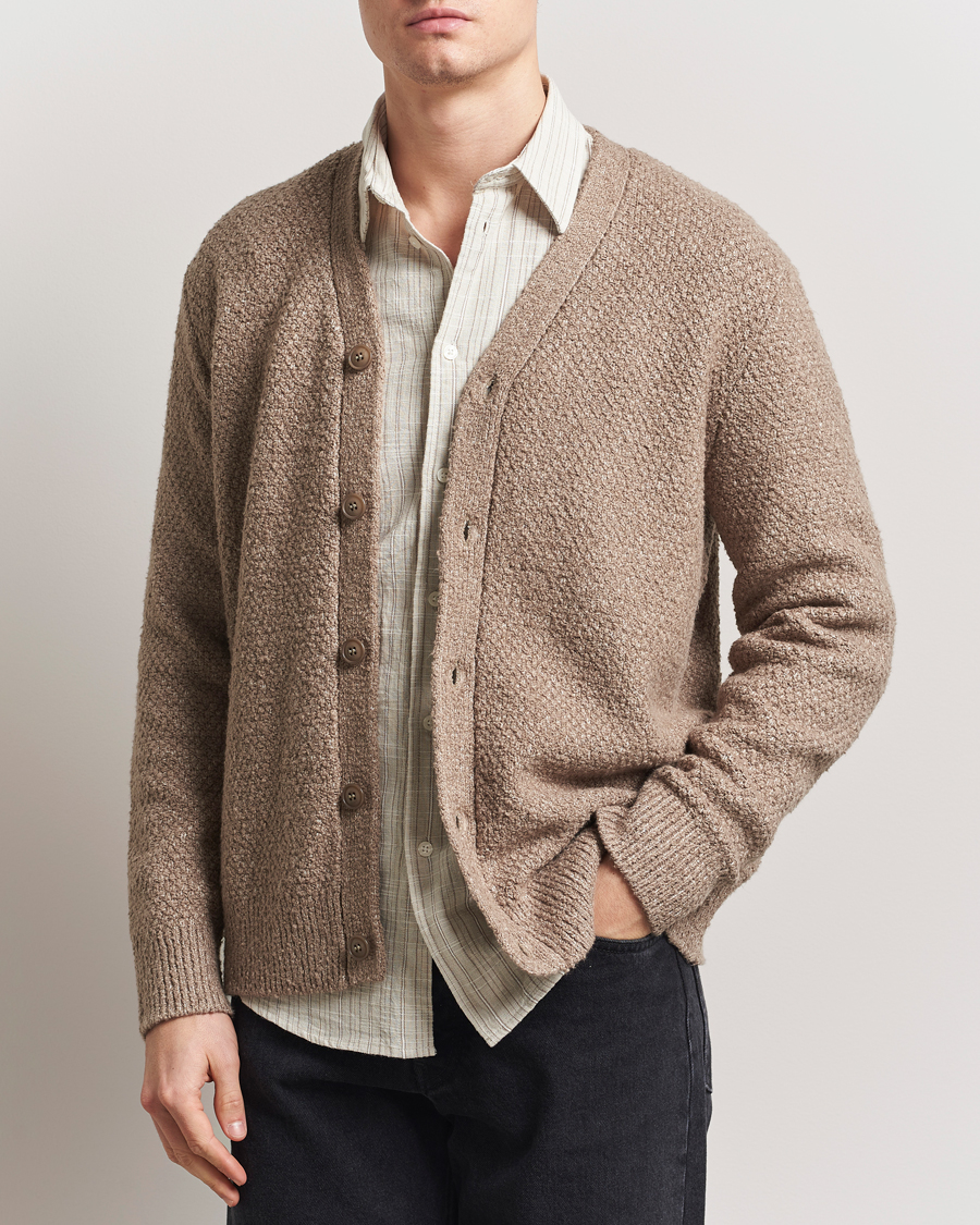 Men | Sweaters & Knitwear | Samsøe Samsøe | Ezra Heavy Knitted Cardigan Greige Melange