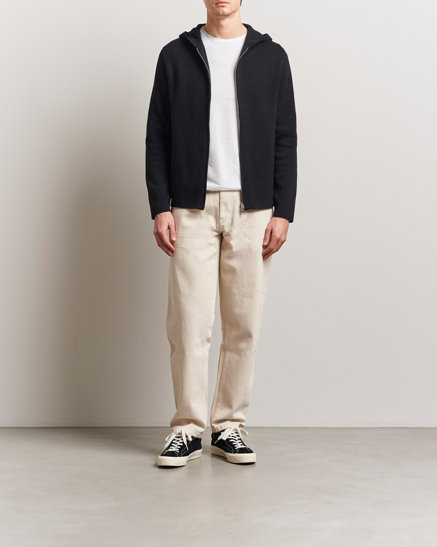 Men | Sweaters & Knitwear | Samsøe Samsøe | Niklas Full Zip Hoodie Black